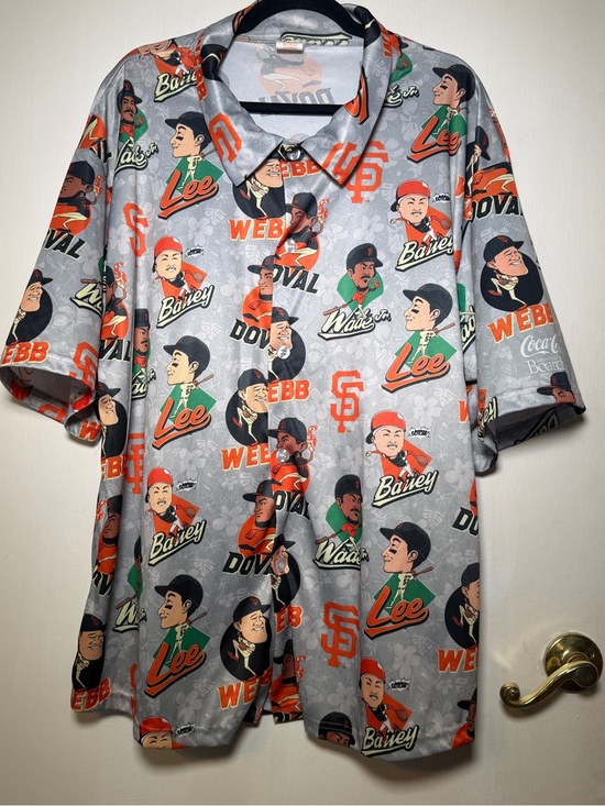 Sf giants Other - San Francisco Giants Hawaiian Graphic Button-Up Shirt Gray Bailey Doval Webb Lee